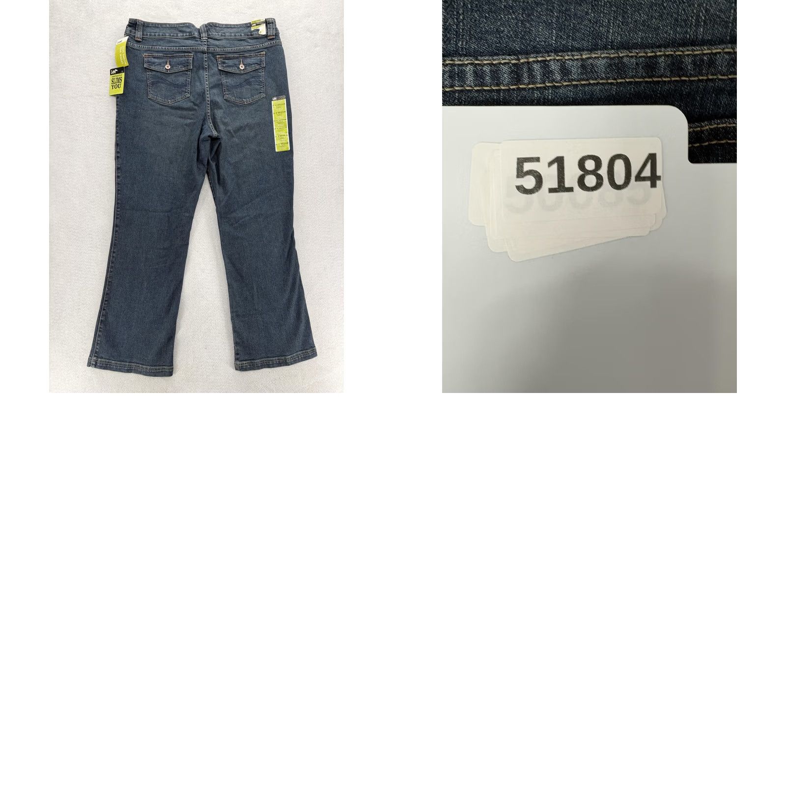 Lee Lee Bootcut Jeans Womens 20W Blue Medium Wash High Rise Stretch NWT Size 42" / US 20 - 9 Thumbnail