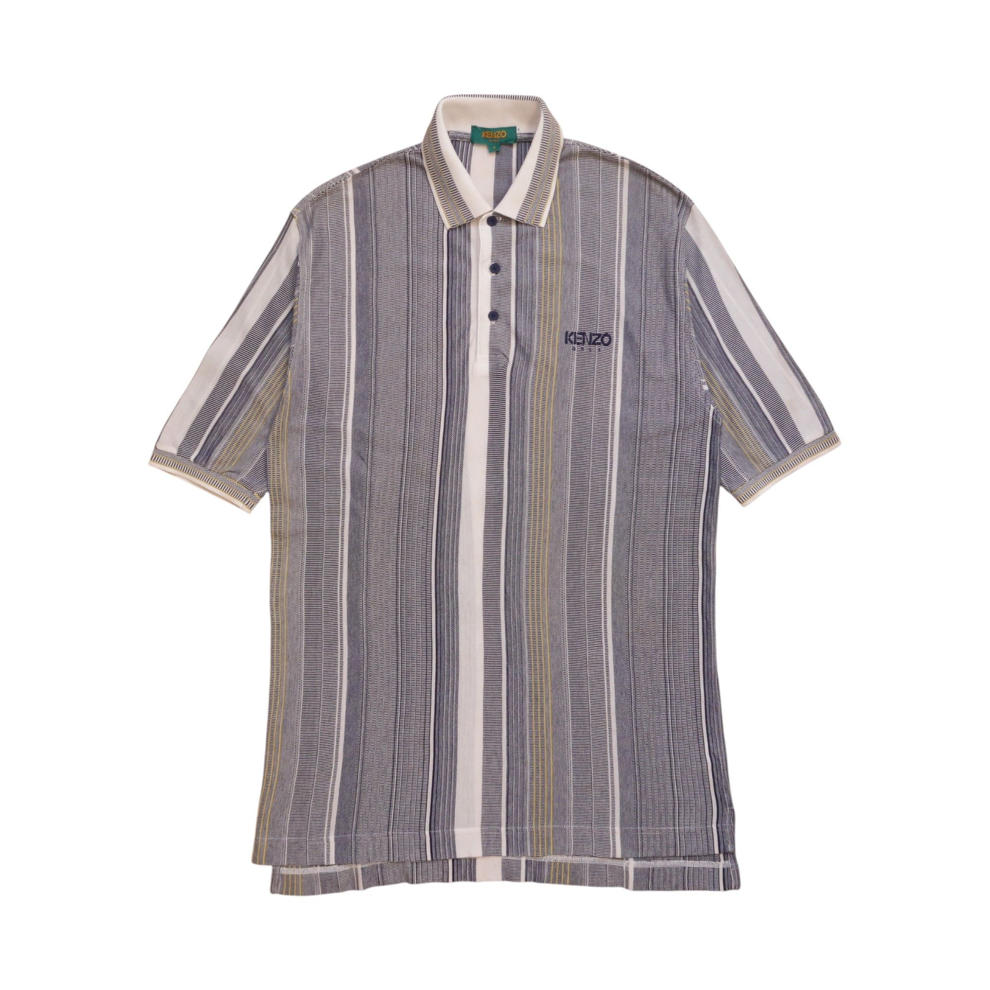 90s Vintage Kenzo Golf Psychedelic Stripe Polo Shirt