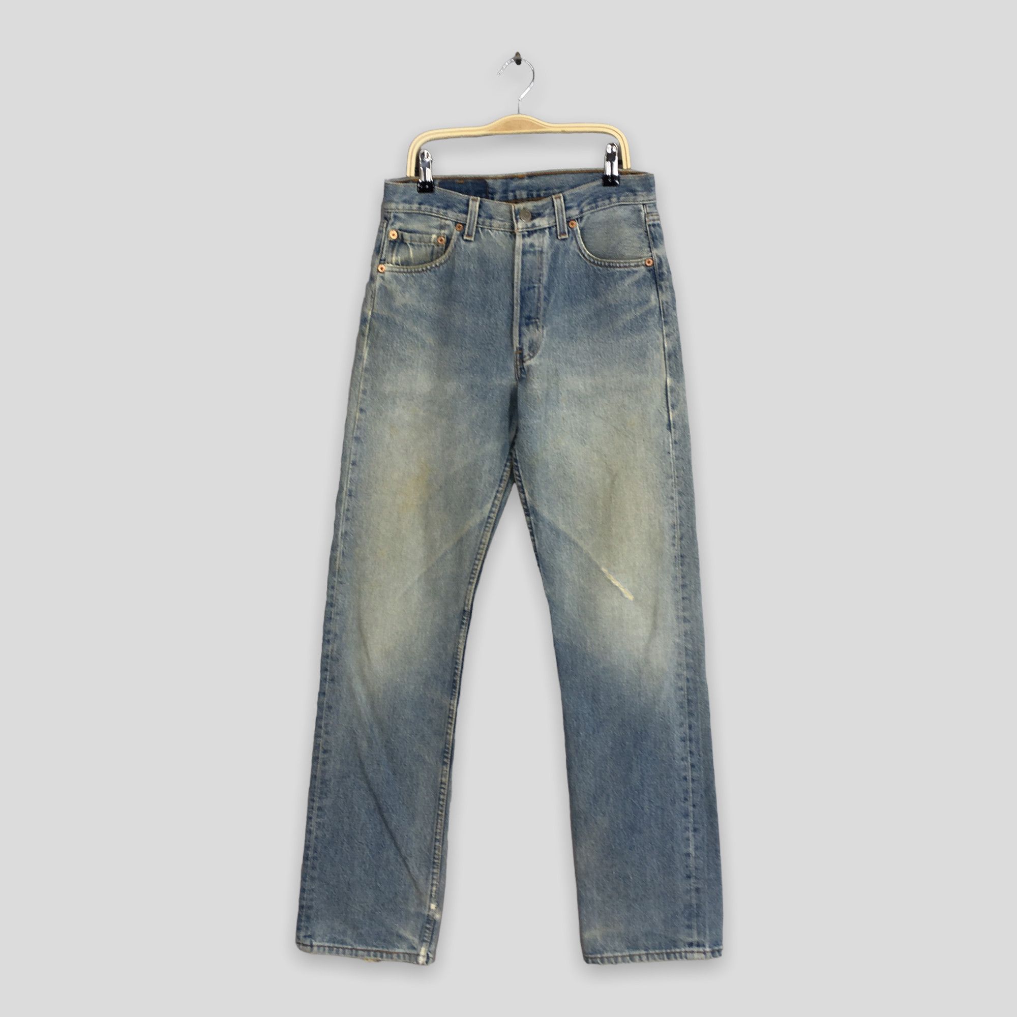 Levi's Size 27x31.5 Vintage 90s Levi's 501 Faded Blue Jeans S1865 Size 27" / US 4 / IT 40 - 1 Thumbnail