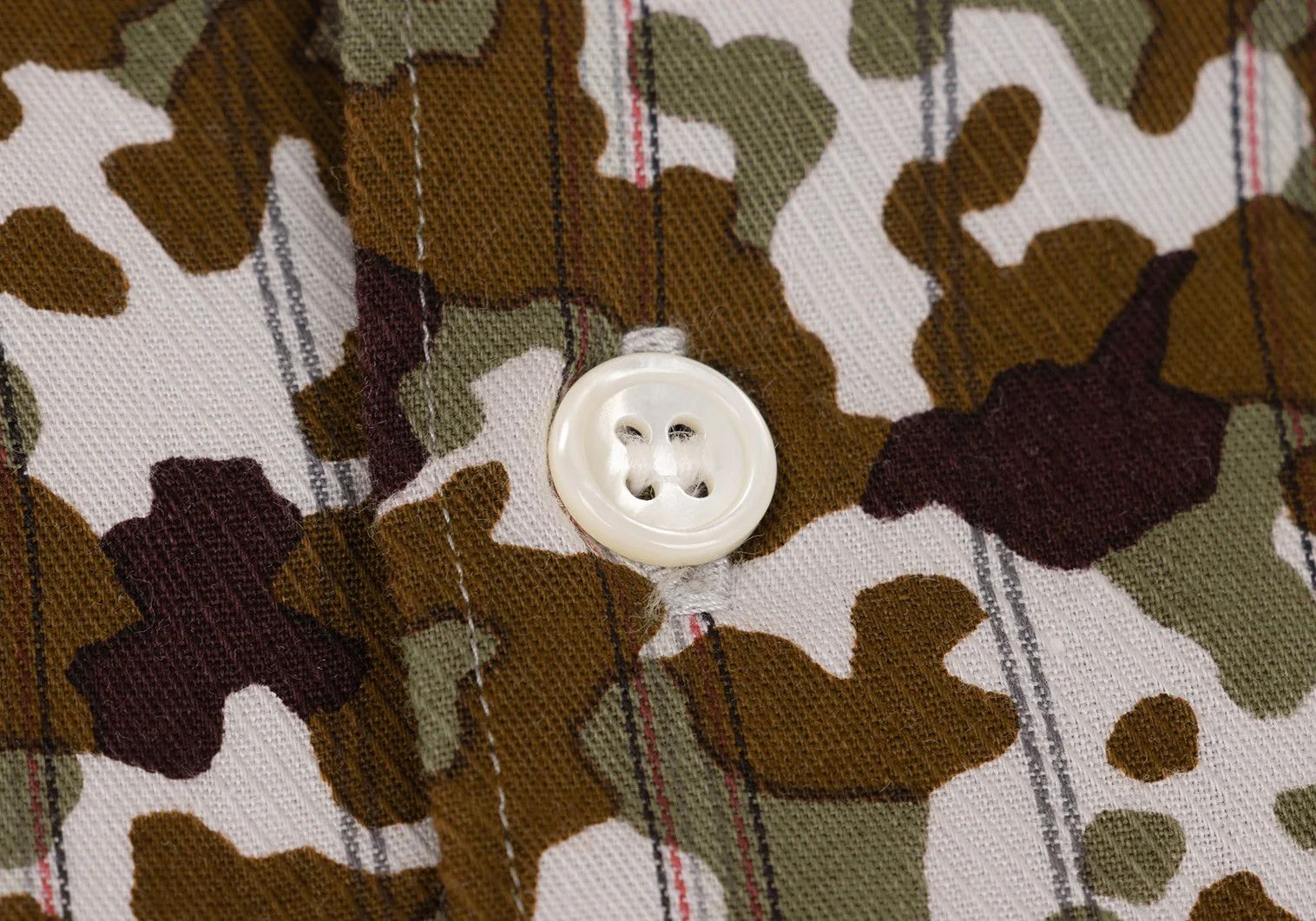 Comme des Garcons Homme Plus Camouflage Pattern Short Sleeve Shirt in Light Gray Khaki Size US M / EU 48-50 / 2 - 5 Thumbnail