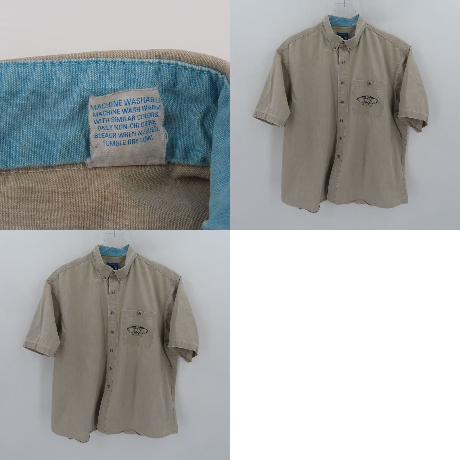 Vintage VINTAGE Bear Back Shirt Men 2XL Beige Cotton Button-Up Short Sleeve Collared Top Top VTG Size US XXL / EU 58 / 5 - 9 Thumbnail