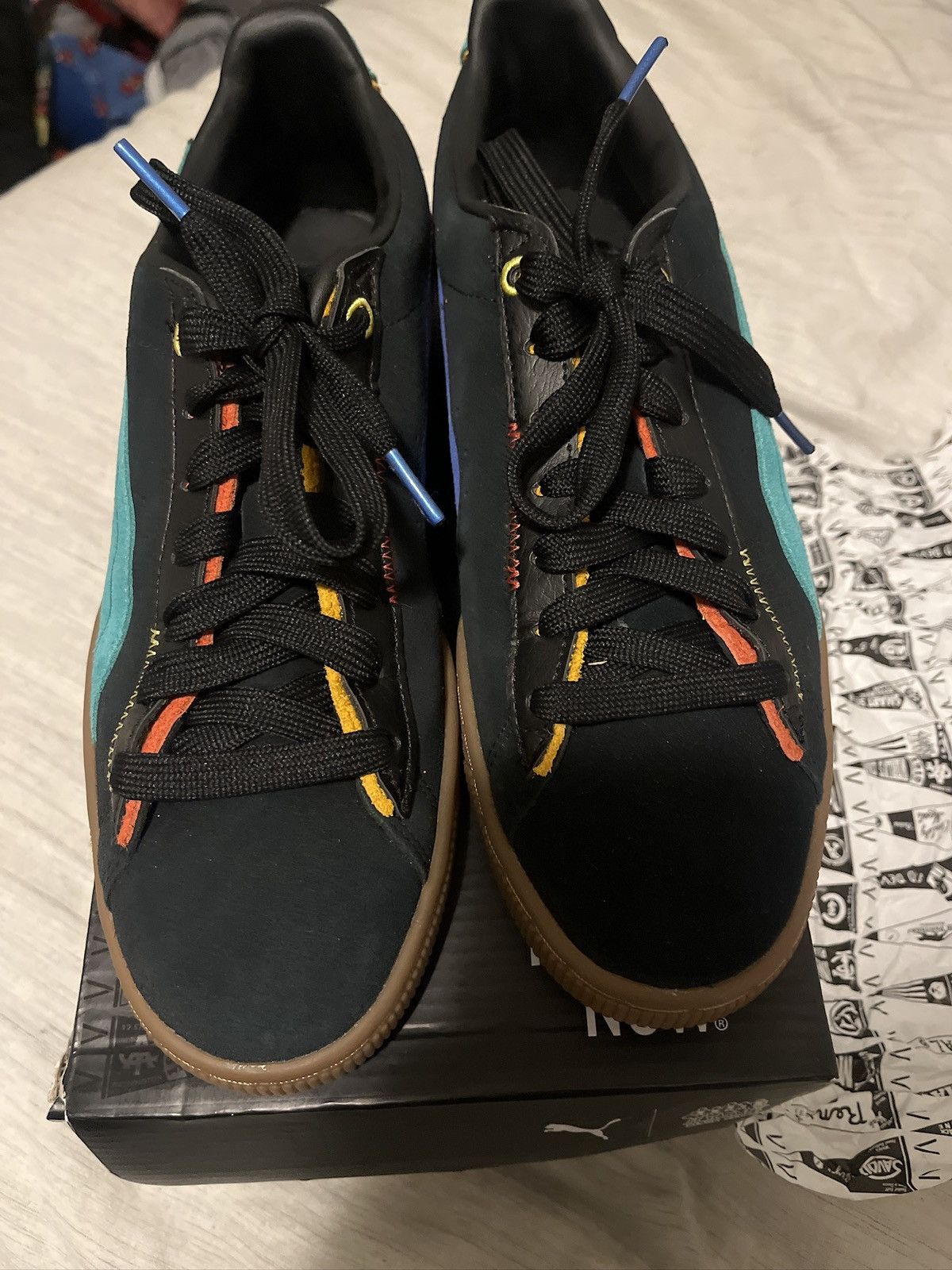 Puma Suede triple x black fives Size US 8.5 / EU 41-42 - 2 Thumbnail