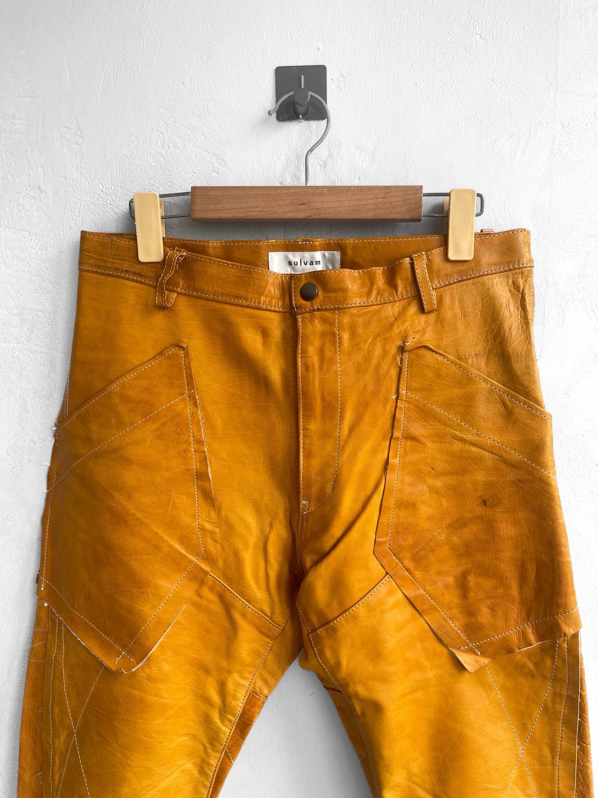 Sulvam Sulvam AW17 Amber Calf Leather Pants Size US 32 / EU 48 - 3 Thumbnail