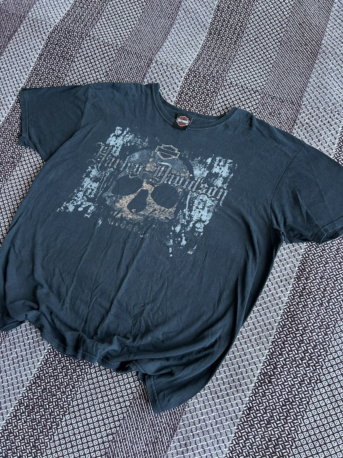 Harley Davidson Vintage Harley Davidson Skull Print Wash T-shirt 90s Size XL Size US XL / EU 56 / 4 - 2 Thumbnail