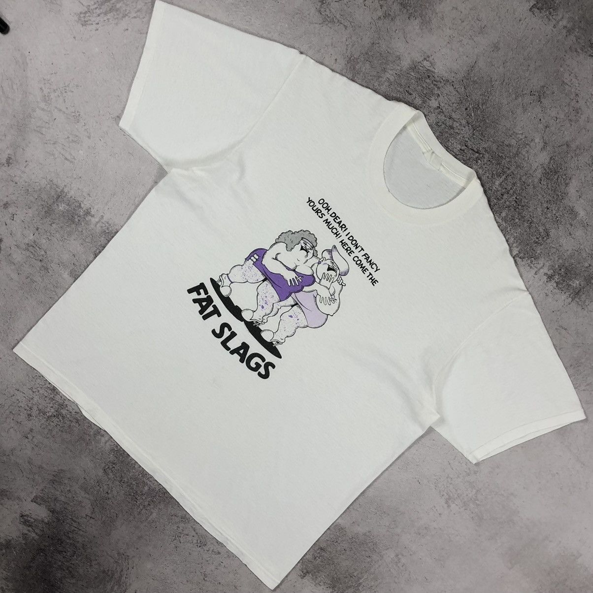 Vintage Vintage 90s Viz Comic Fat Slags Tee Size US L / EU 52-54 / 3 - 1 Thumbnail