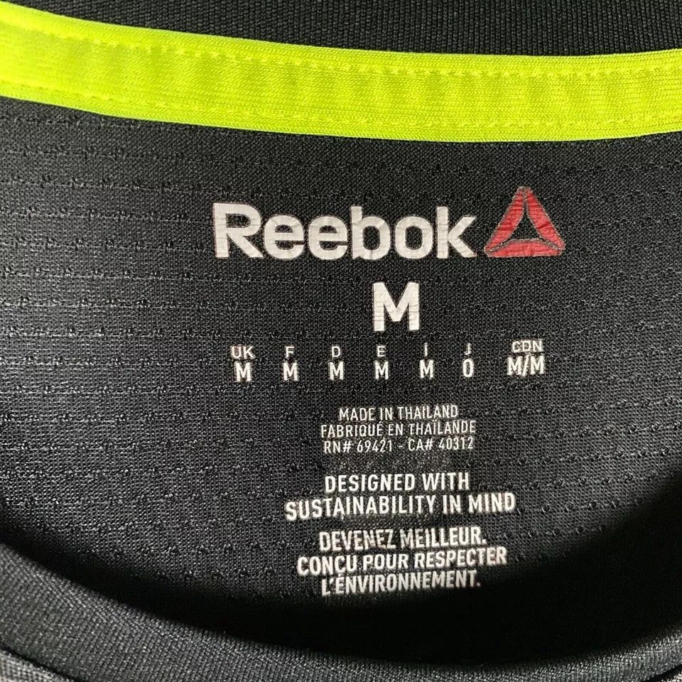 Reebok Reebok T-Shirt Men's Medium Athletic Black 100% Polyester M Size US M / EU 48-50 / 2 - 3 Thumbnail