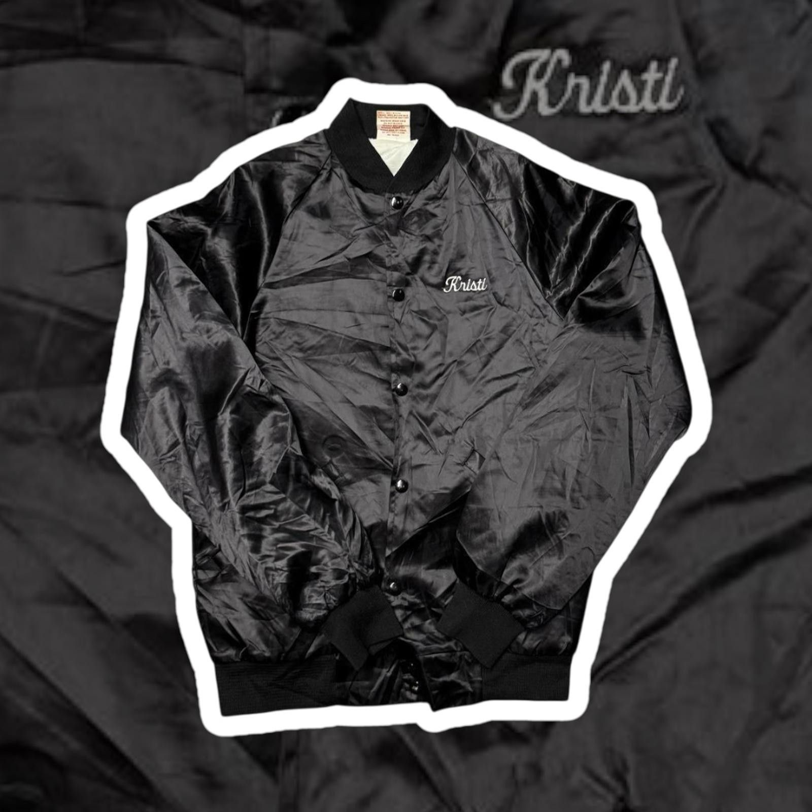 Pierre Cardin Vintage Cardinal Black Satin Varsity Jacket - Size S Size S / US 4 / IT 40 - 1 Thumbnail