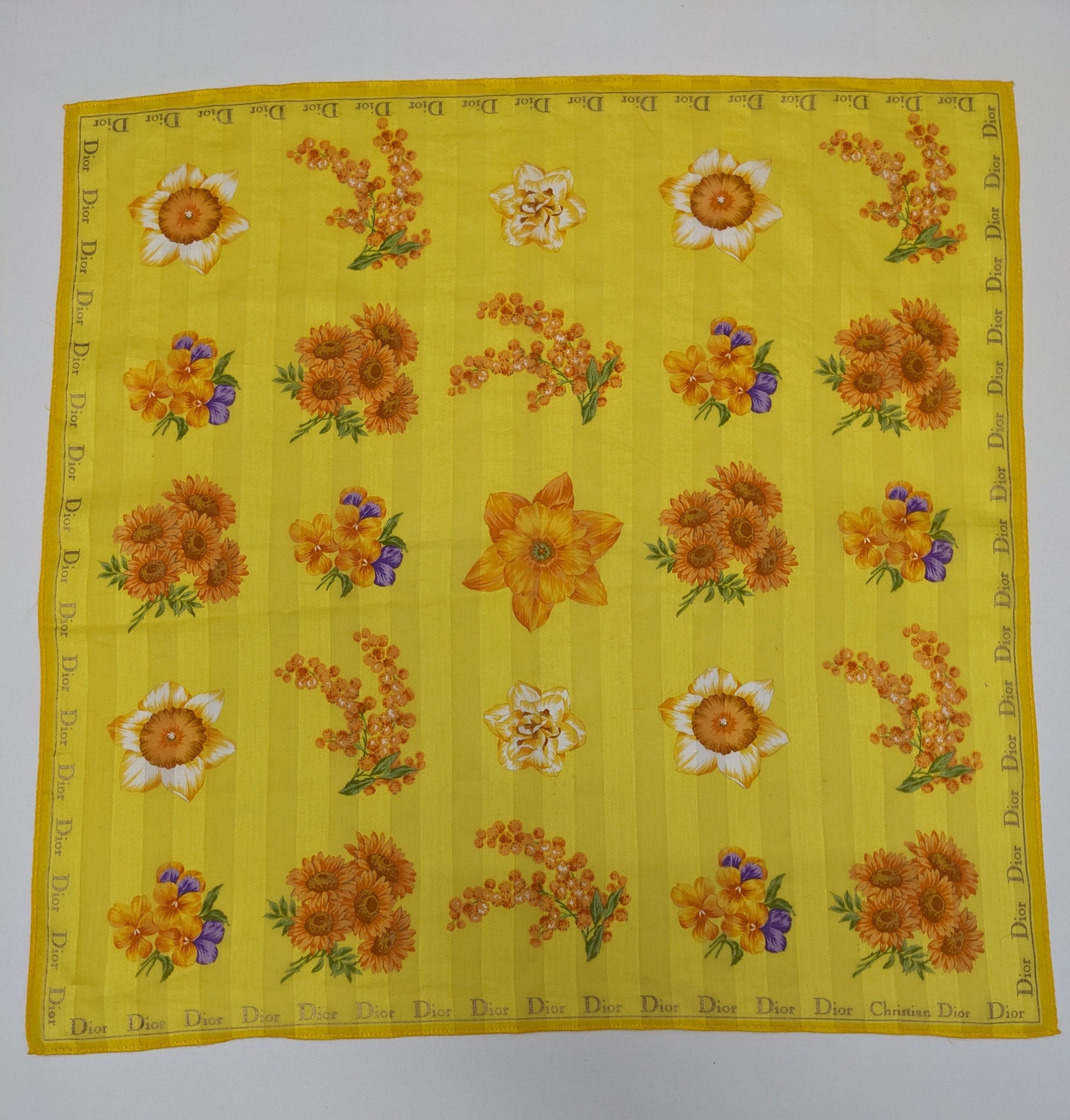 Dior Christian Dior "Sunny Garden" Striped Floral Handkerchief Size ONE SIZE - 3 Thumbnail