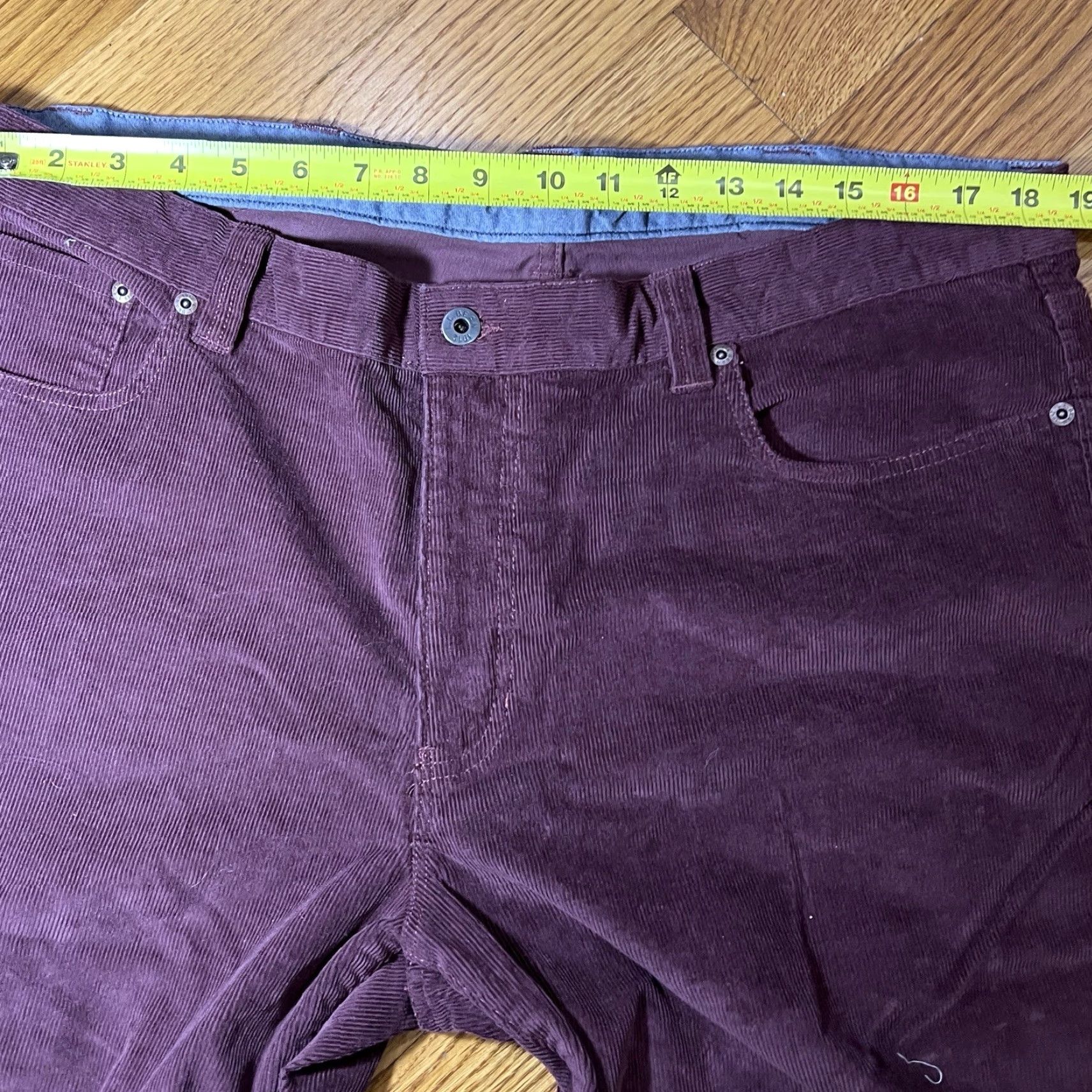 Vintage LL Bean Corduroy Pants Mens 38x29 Maroon Regular Straight Zip 5-Pocket Solid Preppy Size US 38 / EU 54 - 4 Thumbnail