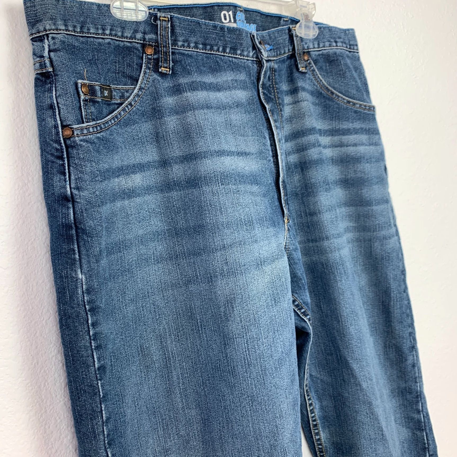 Wrangler Wrangler 20X Cool Vantage 01 Competition Blue Jeans Mens 38x30 Regular 38 Jeans Blue 70/30 Straight 01MCVSB Mens Size US 38 / EU 54 - 2 Thumbnail