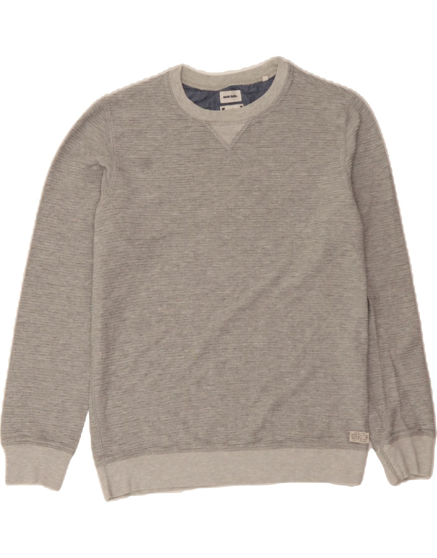 Diesel Mens Sweatshirt Jumper Large Grey Cotton Size US L / EU 52-54 / 3 - 1 Thumbnail