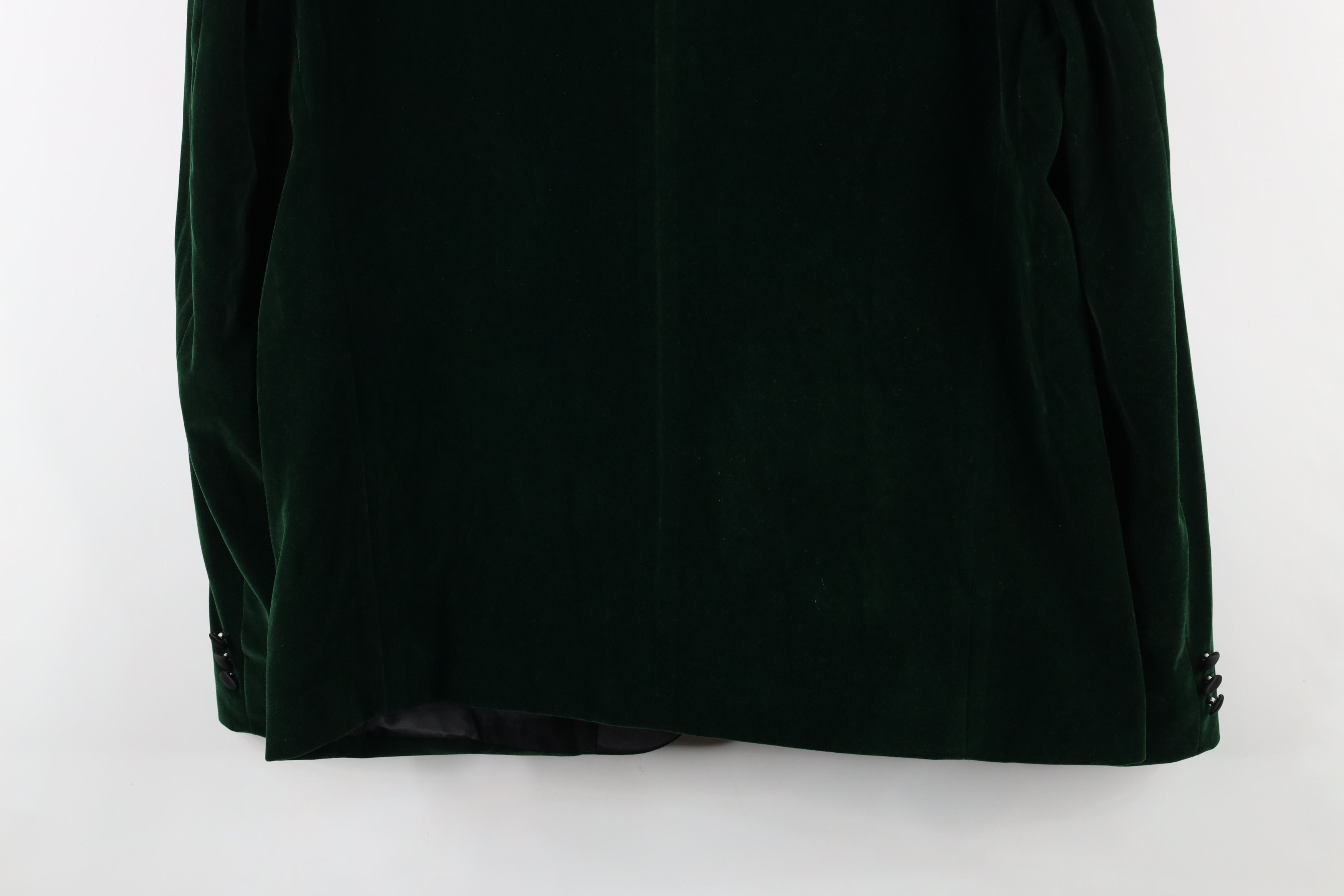 Vintage Rockabilly Velvet Velour One Button Blazer Suit Jacket Green Size US XL / EU 56 / 4 - 14 Thumbnail