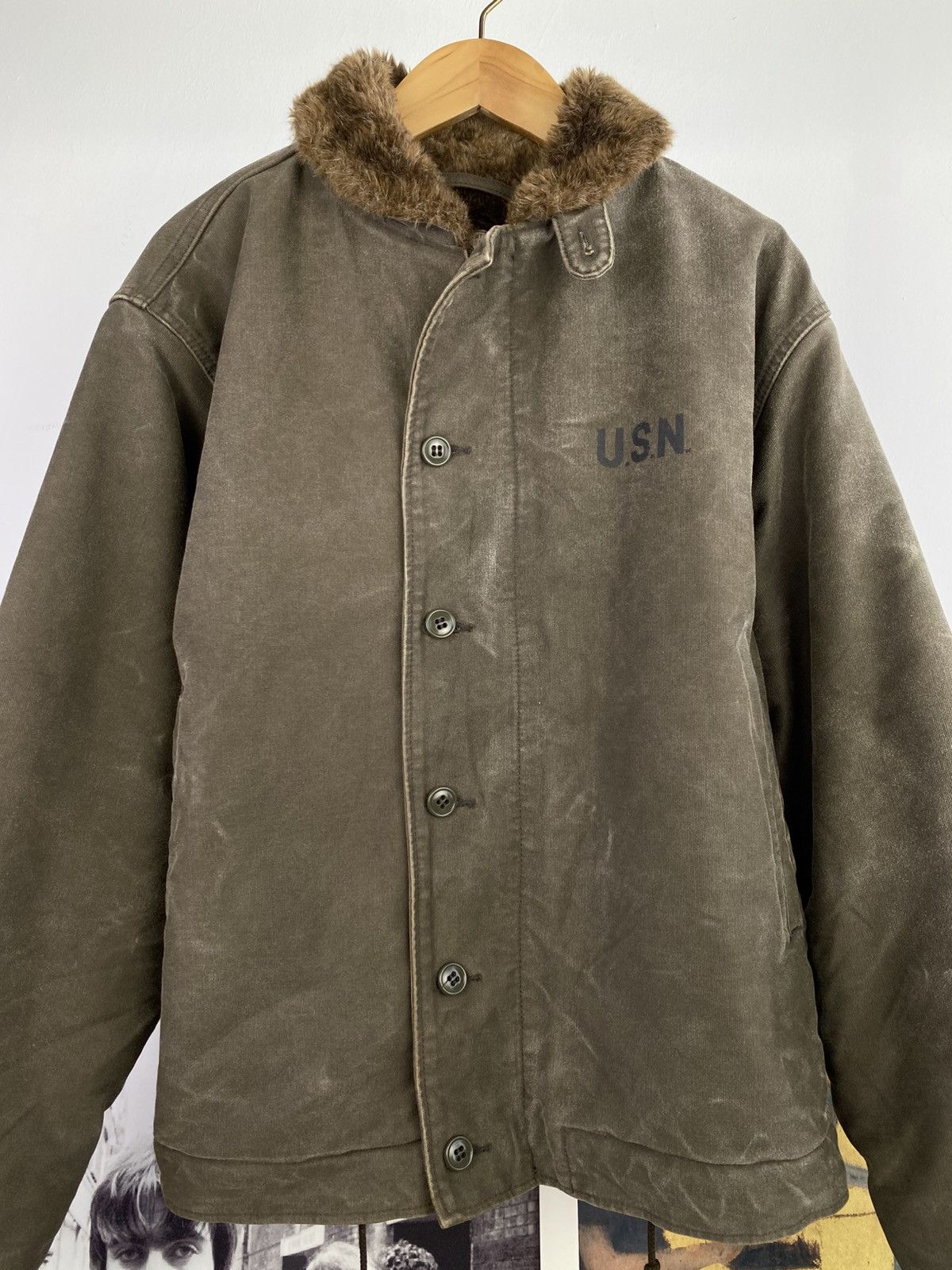 Japanese Brand Vintage 60’s Repro USN N1 Deck Sunfaded Jacket by Houston Size US M / EU 48-50 / 2 - 2 Thumbnail
