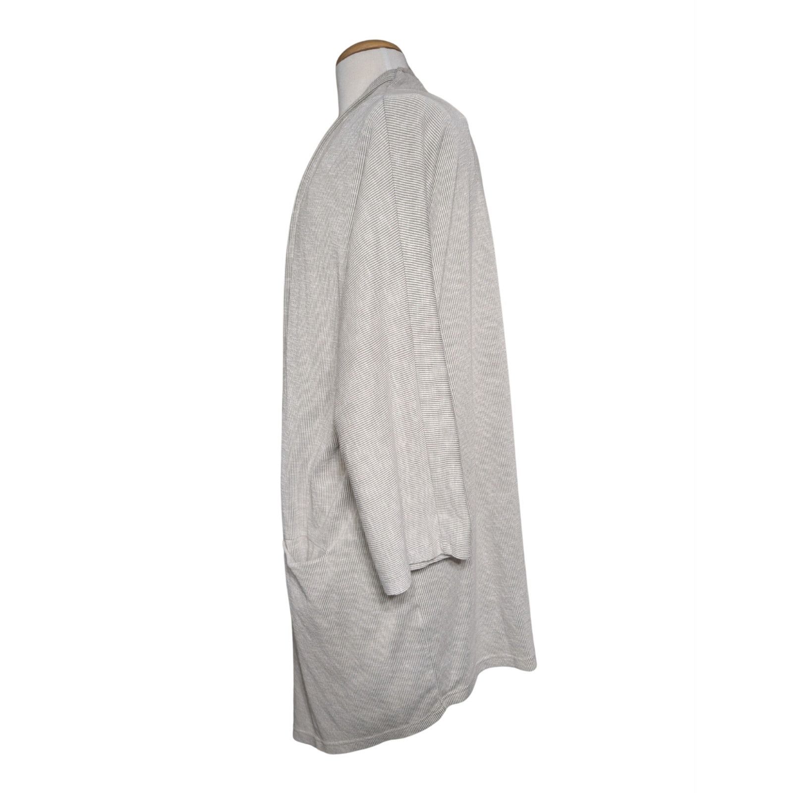 Unknown London DONNI Gray Open Front Ribbed Cardigan OS Sweater USED Size ONE SIZE - 2 Thumbnail