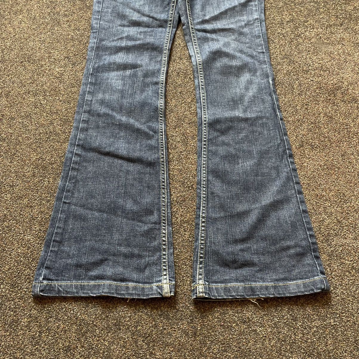 Vintage Vintage Y2K Bootcut Flared Jeans Thrashed Skate Grunge 31 Size 31" - 3 Thumbnail