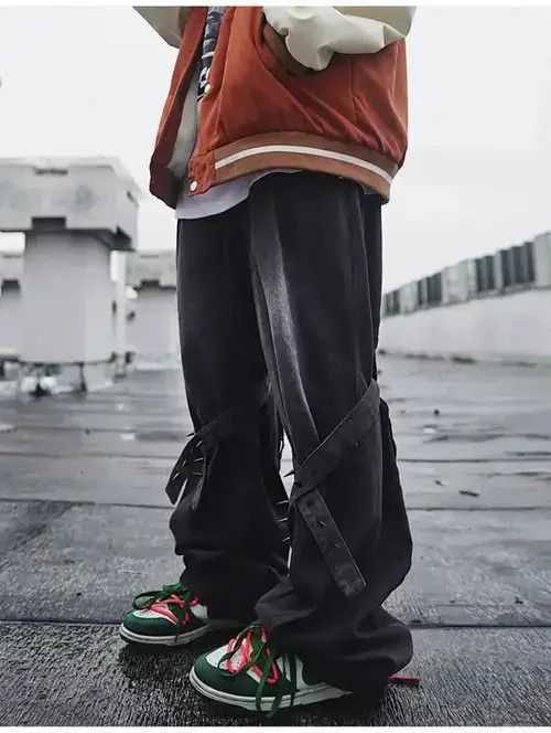 VIBE Vintage Hip Hop Denim Trousers Male Oversize Flare Pants Size US 32 / EU 48 - 3 Thumbnail