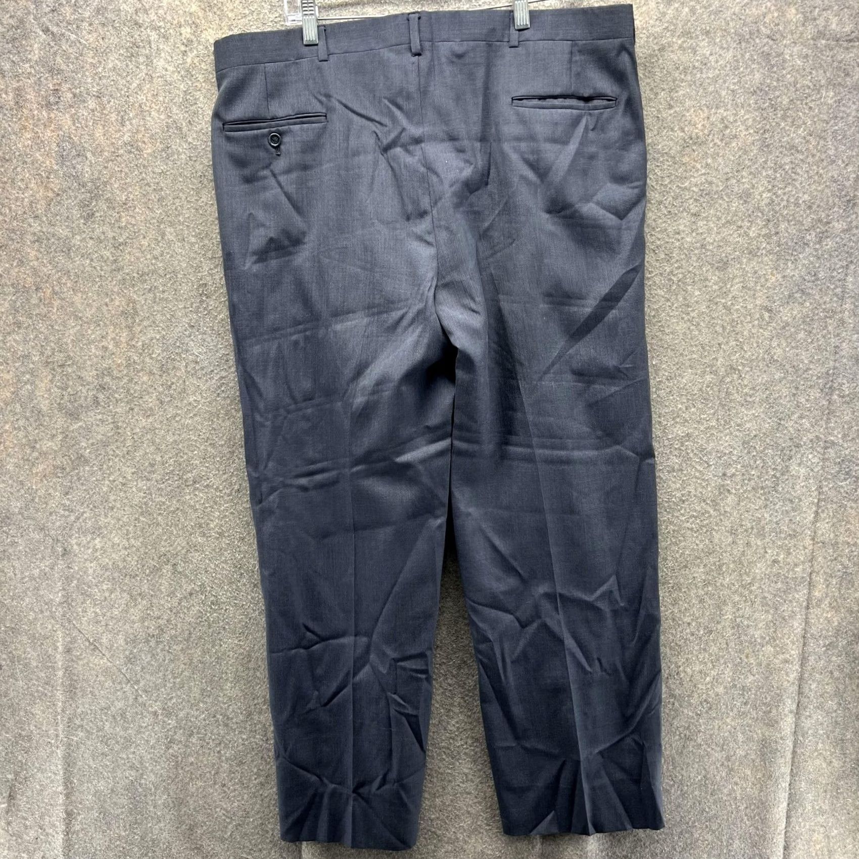 Vintage Dress Pants Mens 40x30 Gray Check Pleated Classic Fit Straight Leg Trousers XL Mens Gray Check Dress Pants Size US 36 / EU 52 - 2 Thumbnail