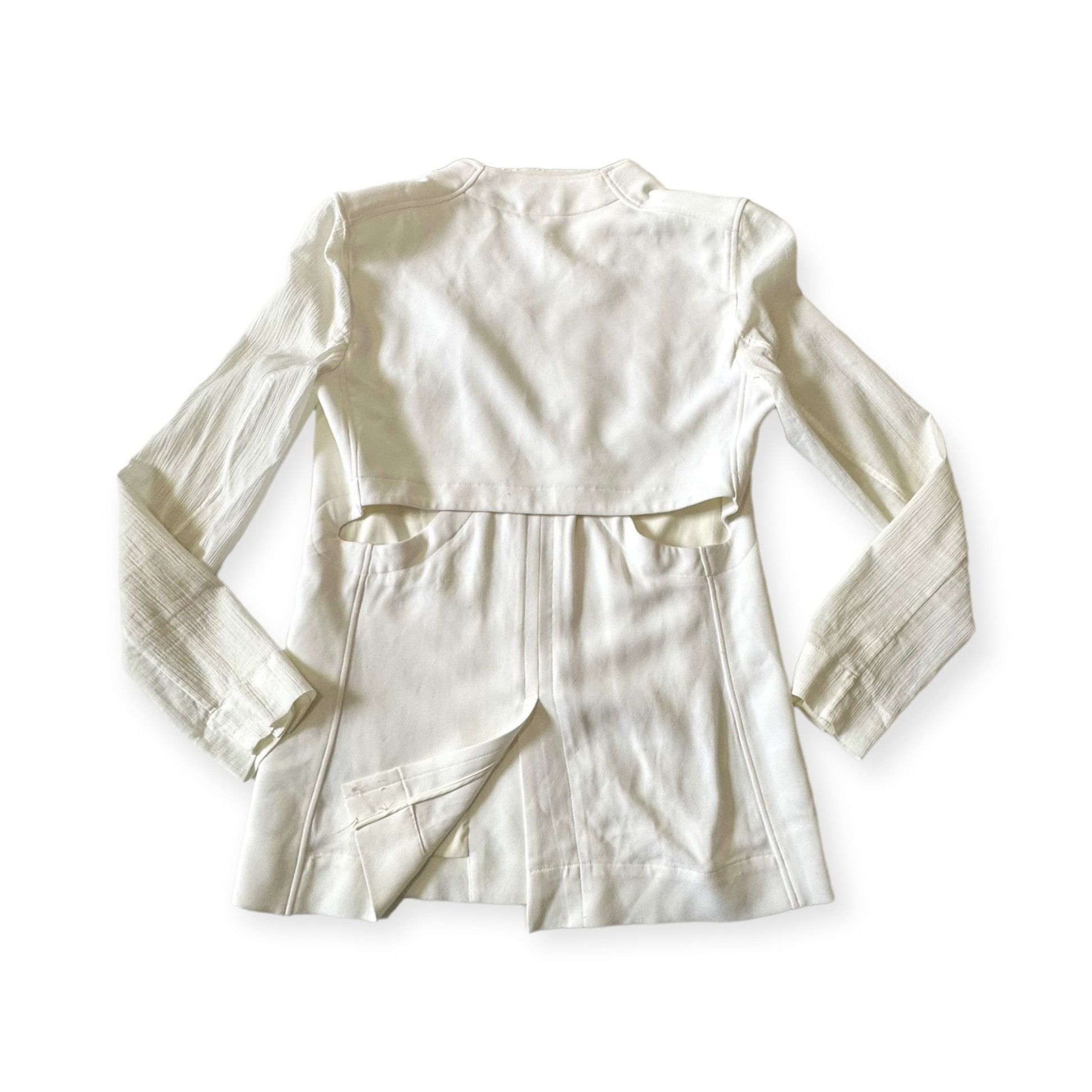 Helmut Lang Helmut Lang Torsion White Cutout Blazer, Size 4 Size S / US 4 / IT 40 - 5 Thumbnail