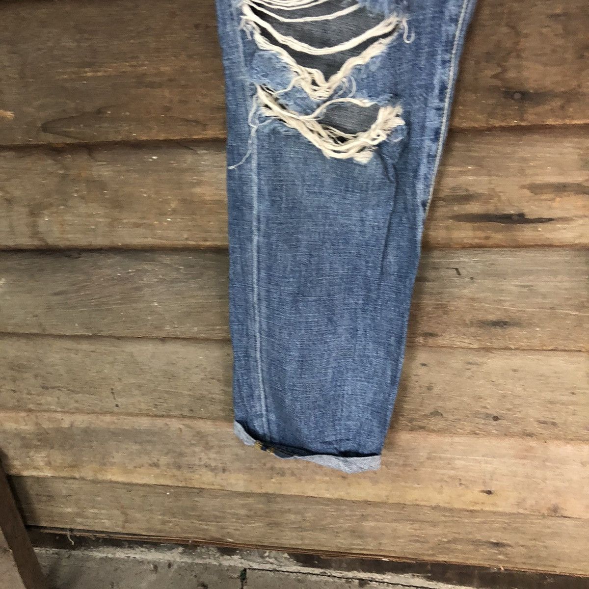 Japanese Brand Mausonde Reefur ripped distressed Blue Denim Pants #7382 Size 30" / US 8 / IT 44 - 10 Thumbnail