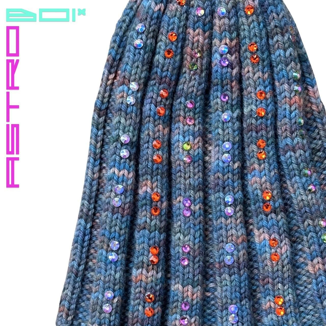 Other ASTROBOI* Olive Green Marbled Ribbed Beanie w/ Rhinestones Size ONE SIZE - 6 Thumbnail