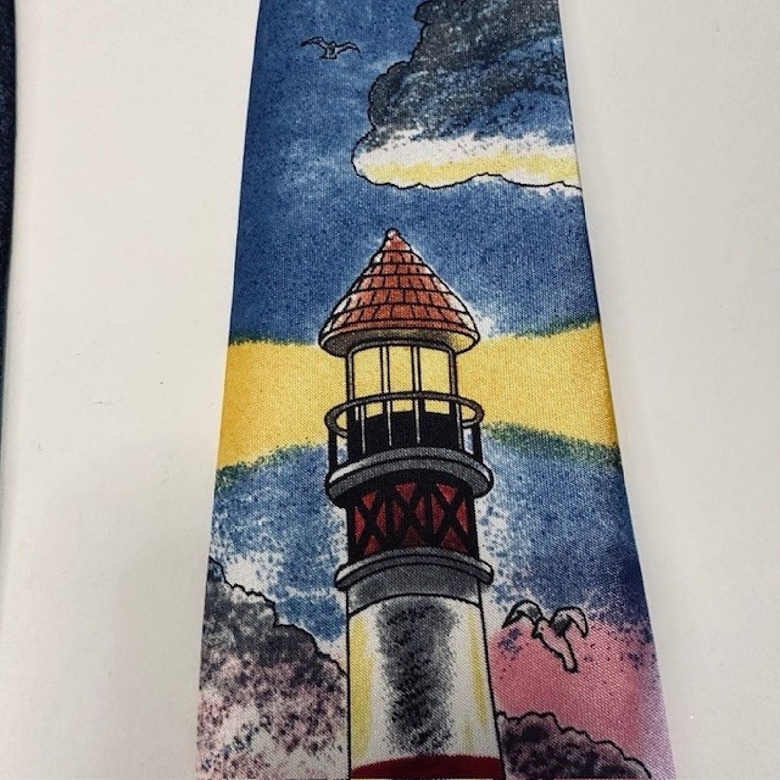 Other Funtyme Men's Necktie Tie Polyester Lighthouse 60" x 3 3/8" Size ONE SIZE - 4 Thumbnail
