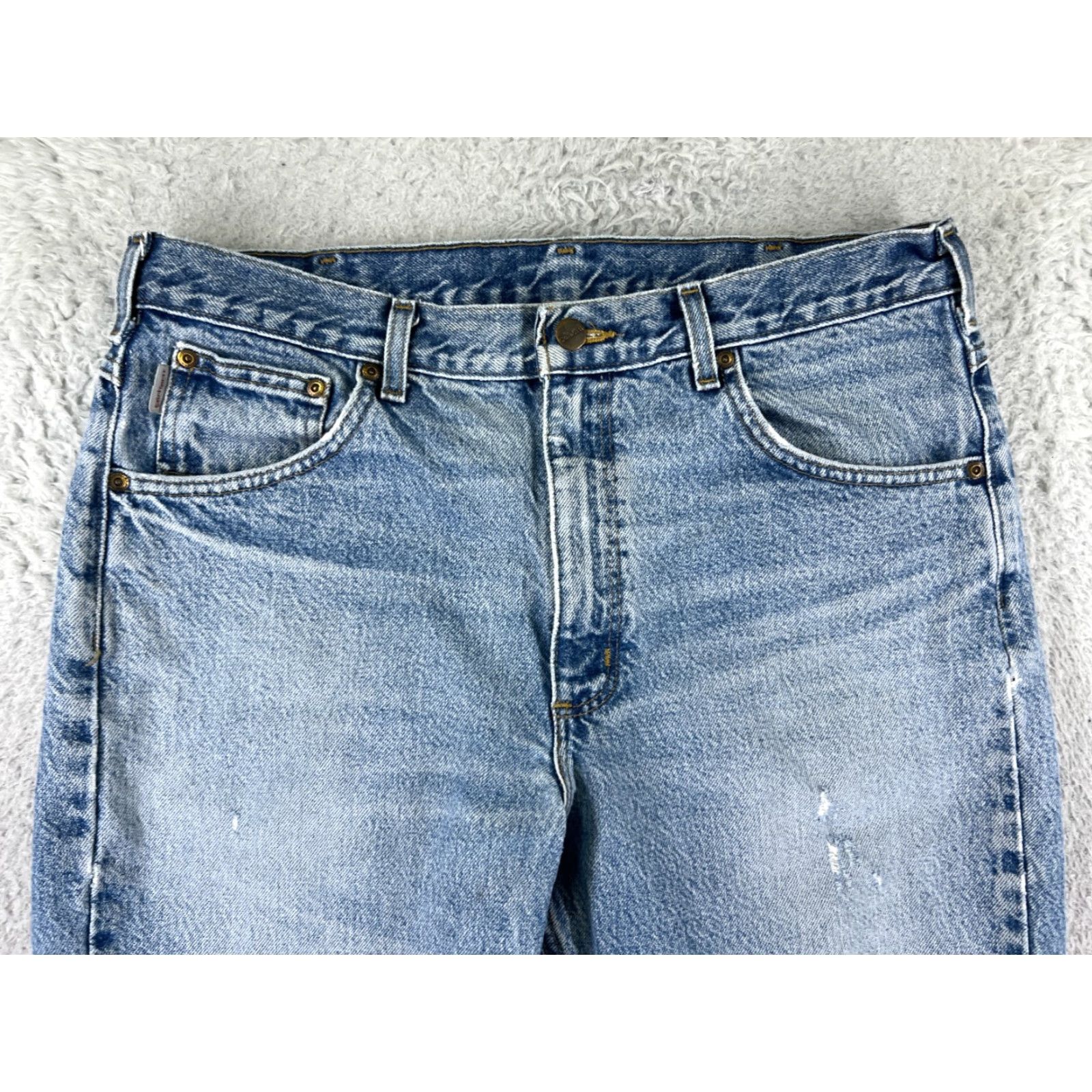 Carhartt Carhartt Jeans Mens 36 Blue Denim 100% Cotton Relaxed Fit 5-Pocket Inseam 30 Bootcut Size US 36 / EU 52 - 6 Thumbnail