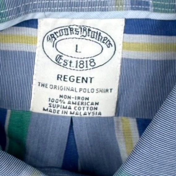 Brooks Brothers Brooks Brothers Men's Regent Cotton Non-Iron L/S Button Shirt Blue Large Size US L / EU 52-54 / 3 - 3 Thumbnail