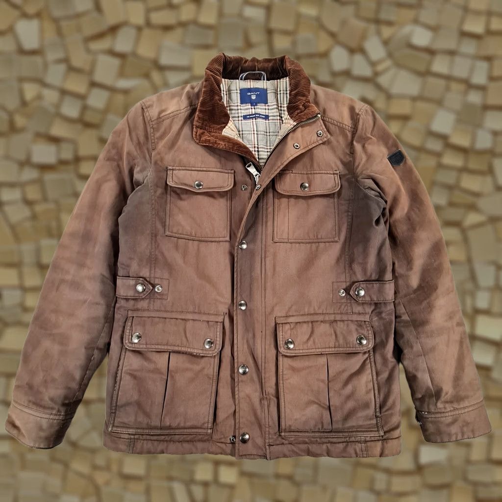 Gant GANT Mens Jacket Brown Small Full Zip Country The Moore Wax Cotton Jacket Size US S / EU 44-46 / 1 - 1 Thumbnail