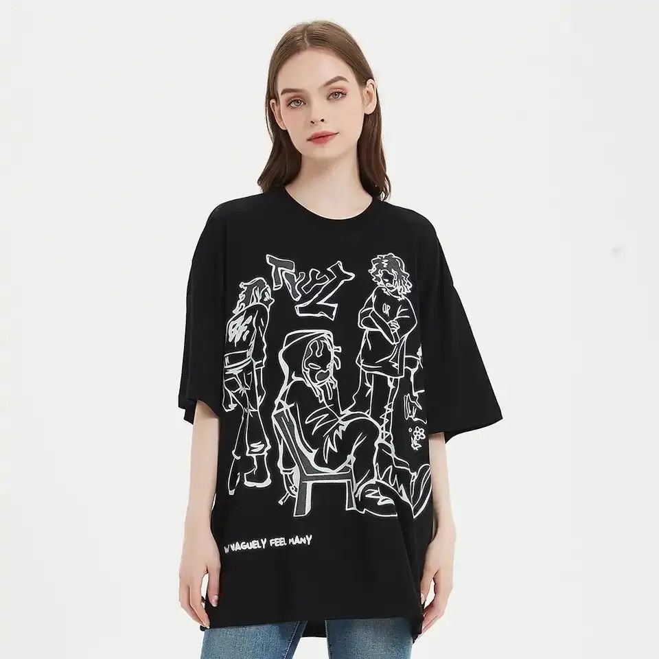 Other Streetwear Funny Anime Cartoon Graphic Oversized T-Shirt y2k Size US L / EU 52-54 / 3 - 3 Thumbnail