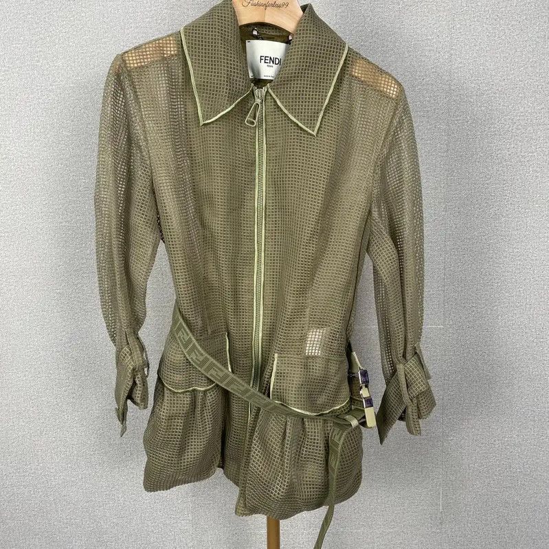 Fendi Fendi Green Polyester Women's Jacket 0089 Size M / US 6-8 / IT 42-44 - 1 Thumbnail
