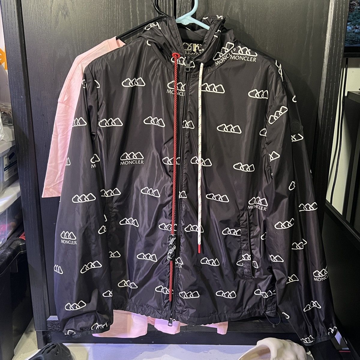 Moncler Moncler Mikael Windbreaker Monogram Jacket Black White Size US XL / EU 56 / 4 - 1 Thumbnail
