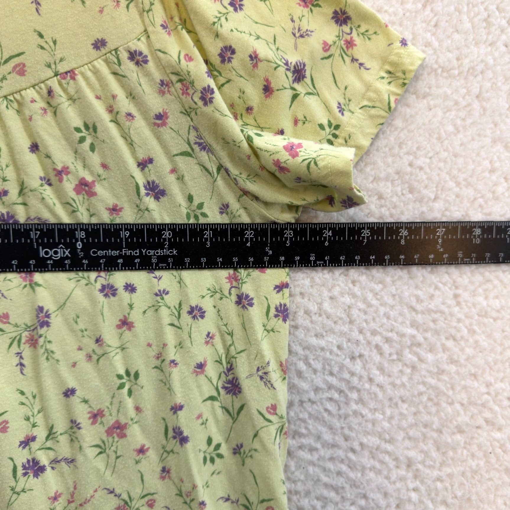 Vintage VINTAGE Nightgown Sleep Dress L Yellow Ditsy Floral Cottagecore Grandma Size L / US 10 / IT 46 - 5 Thumbnail