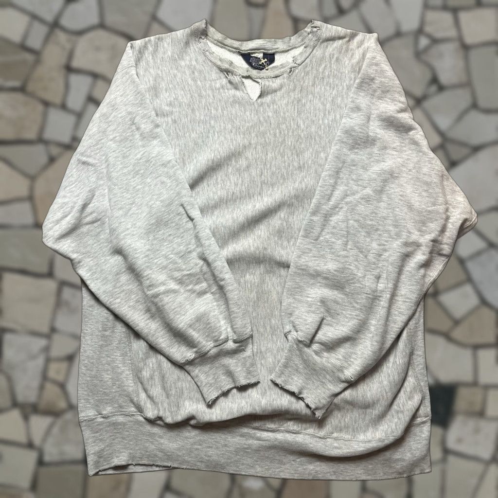 VINTAGE Champion Reverse Weave Sweatshirt Lands End Crewneck XXL Gray 90s Distressed Reversible Men’s Pullover USA