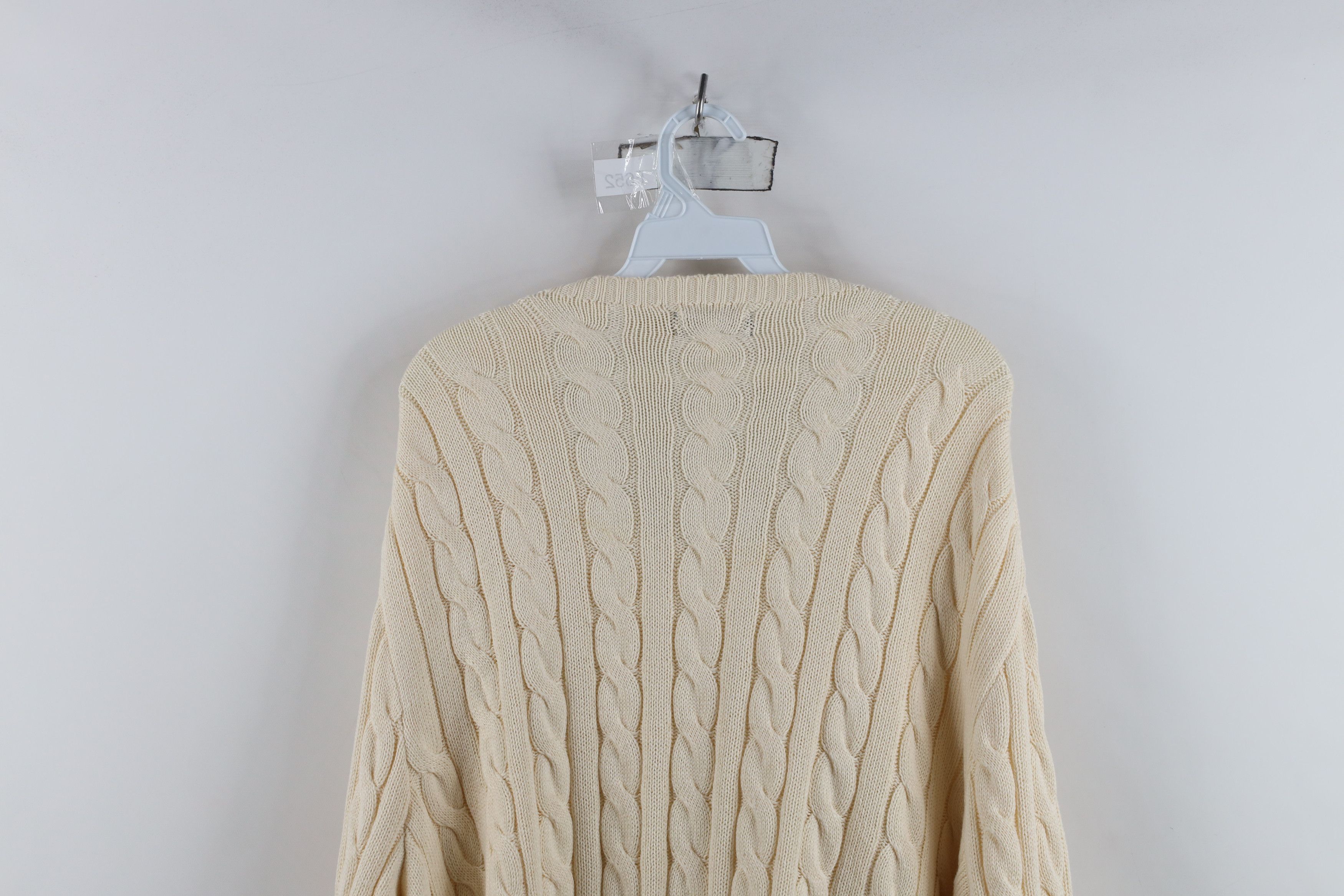 Ralph Lauren Vintage Ralph Lauren Cable Knit Crewneck Sweater Cream Size US XXL / EU 58 / 5 - 10 Thumbnail