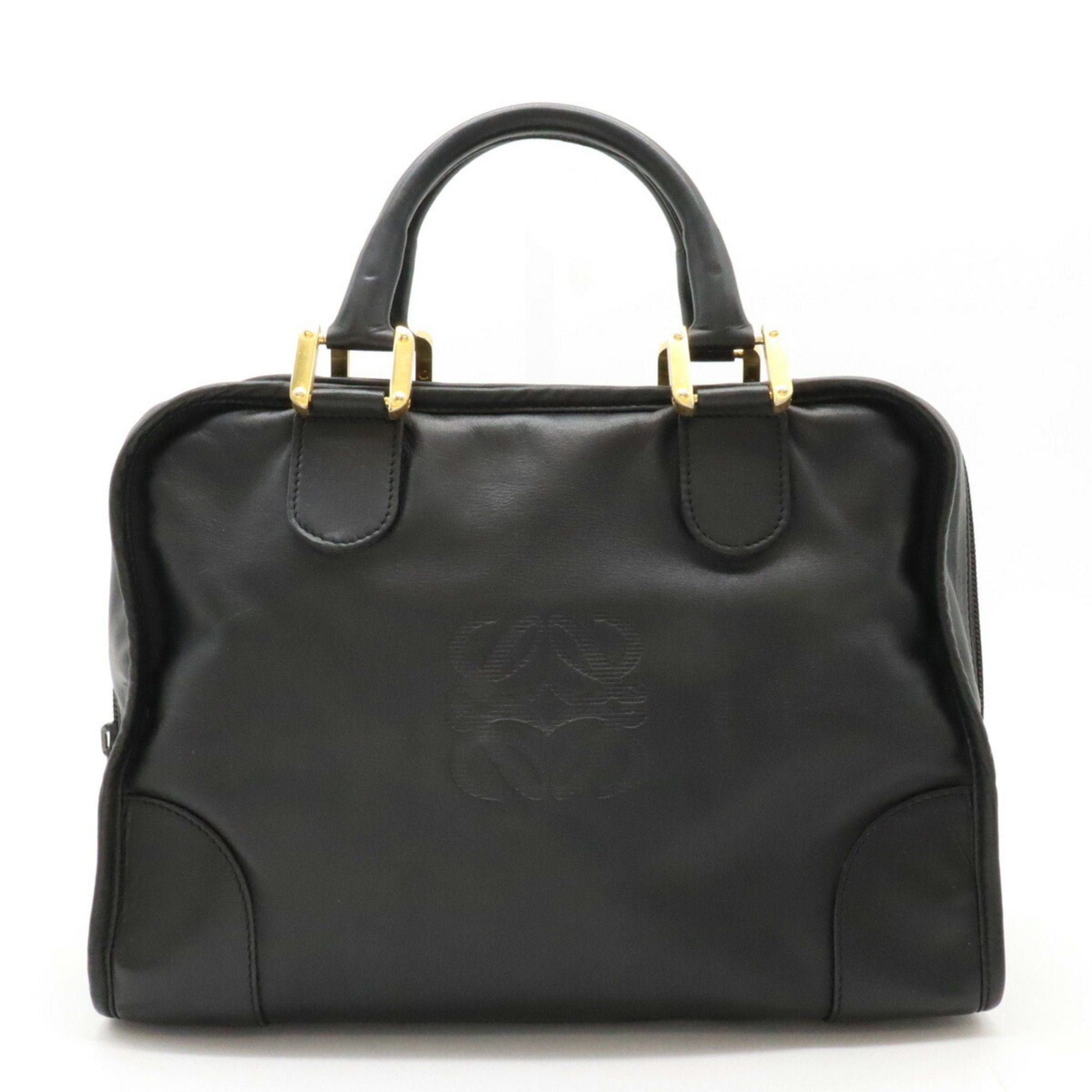 image of Loewe Anagram Amazona 32 Handbag Boston Bag Leather Black, Women's