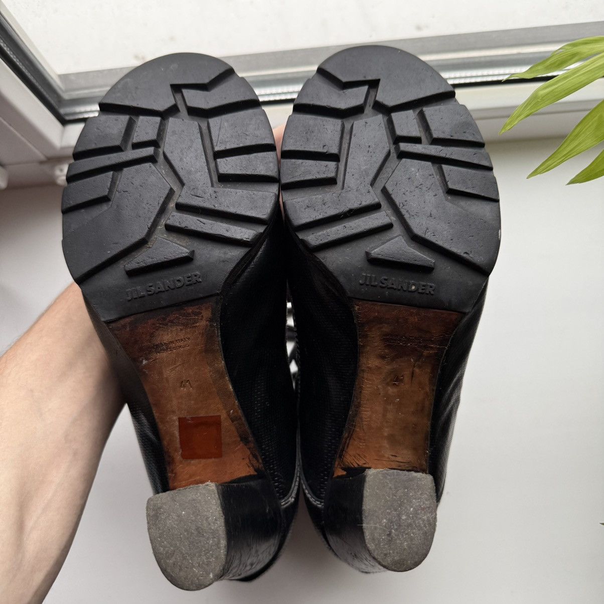 Jil Sander 📌Vintage Jil Sander Leather Avant-Garde Lace-up Heeled Boots Size US 11 / IT 41 - 13 Thumbnail