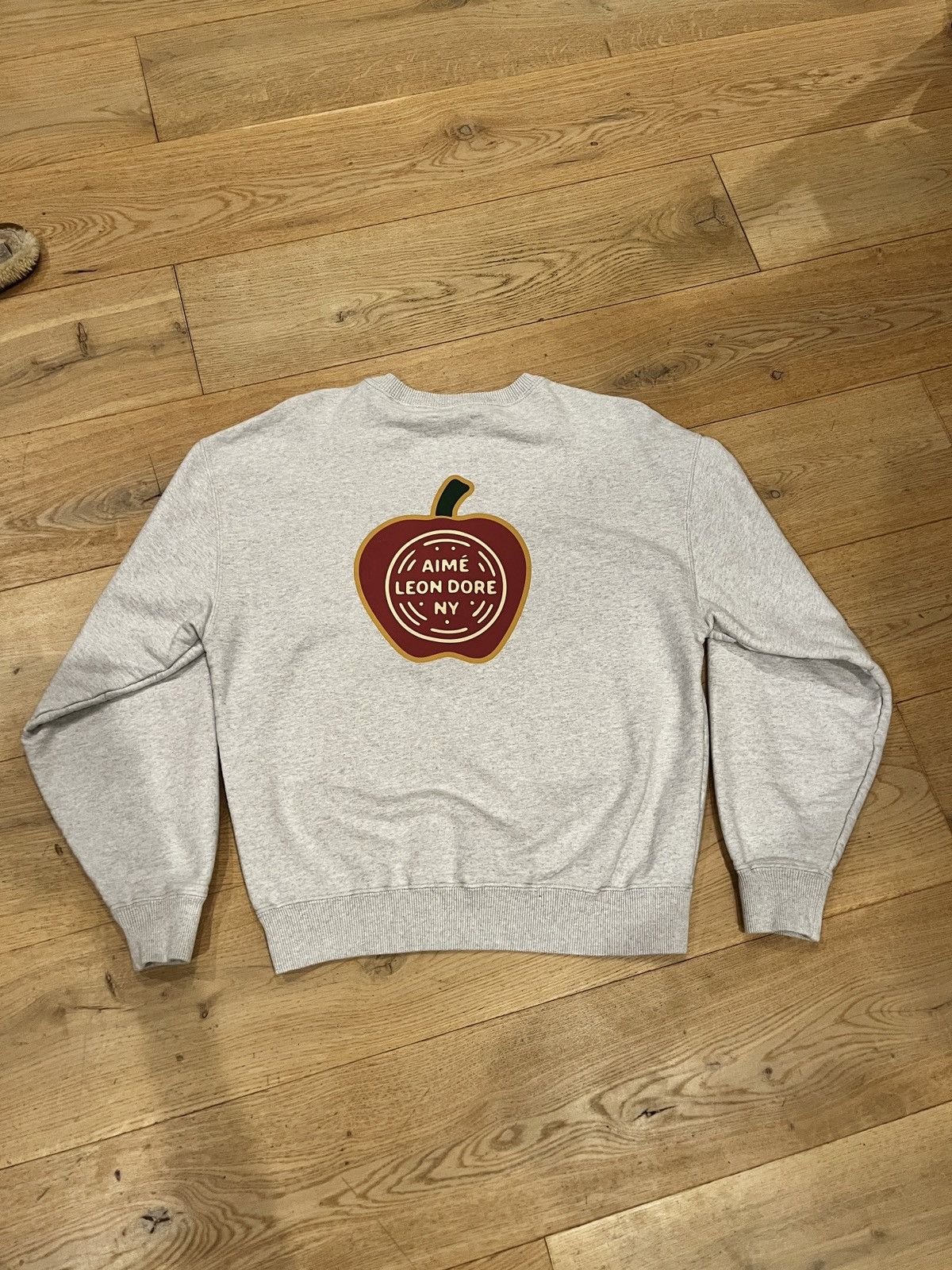 image of Aime Leon Dore Aime Léon Doré ‘Apple Energy’ Crewneck in Heaher Gray, Men's (Size Small)