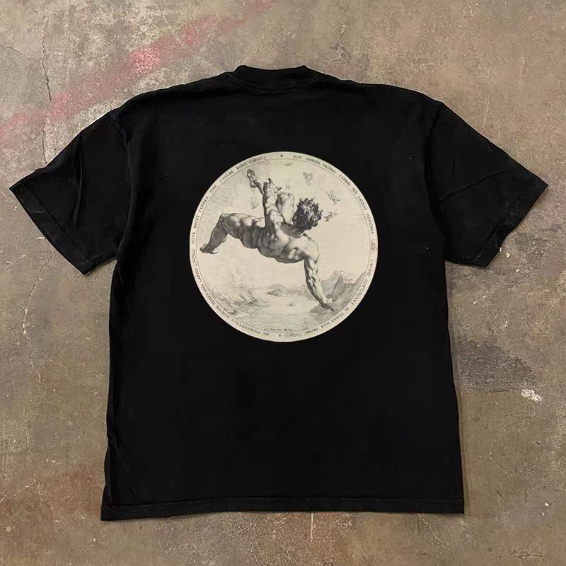 Vintage Black Loose Printed Short Sleeve T Shirt Size US M / EU 48-50 / 2 - 1 Thumbnail