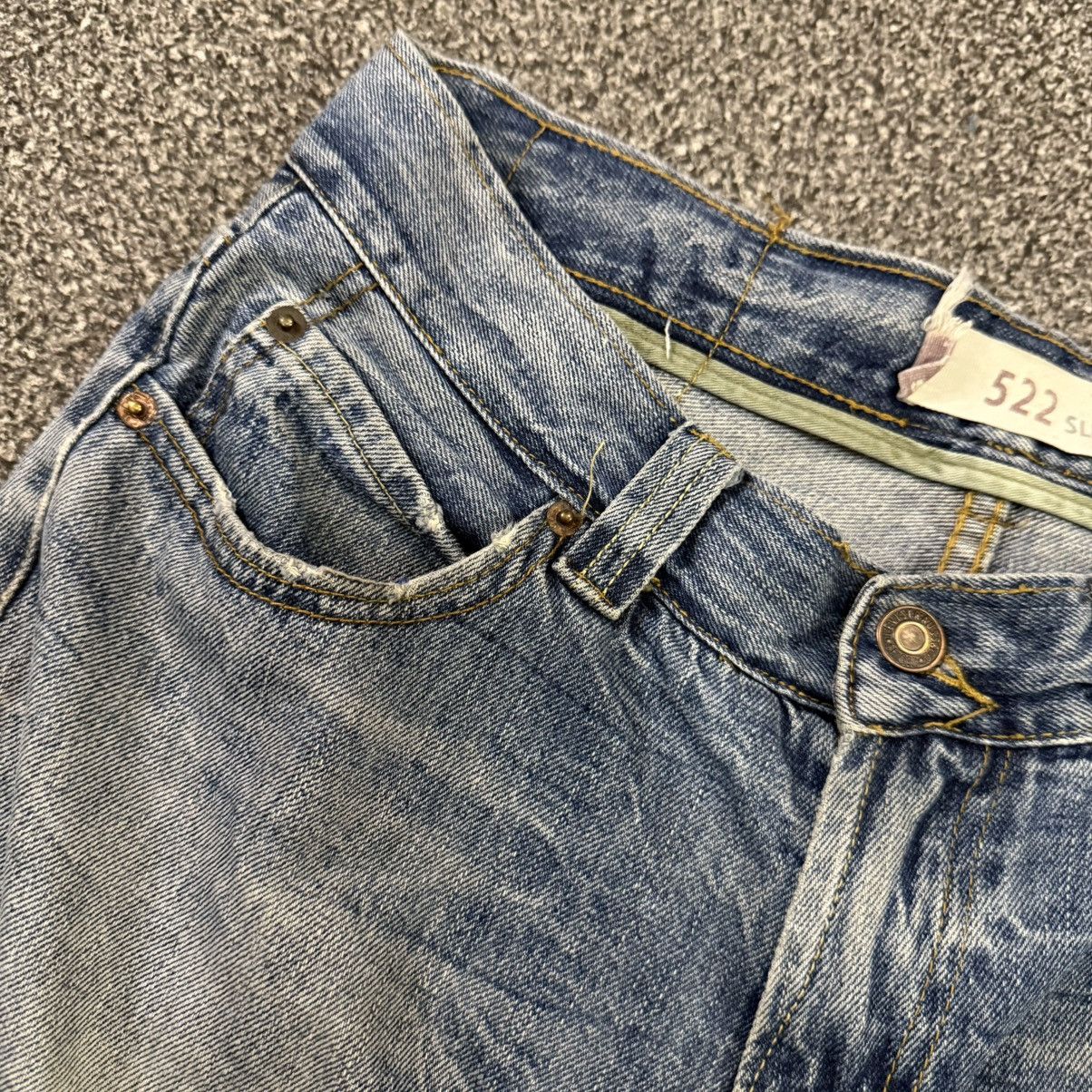 If Six Was Nine 🔥🇺🇸 Vintage Y2K Levis 522 Distressed Denim Size US 31 - 12 Thumbnail