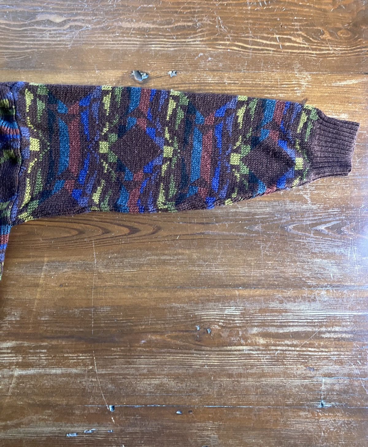 Vintage Vintage 80’s MTO Patterned Leather Patch Knit Sweater Size US L / EU 52-54 / 3 - 15 Thumbnail