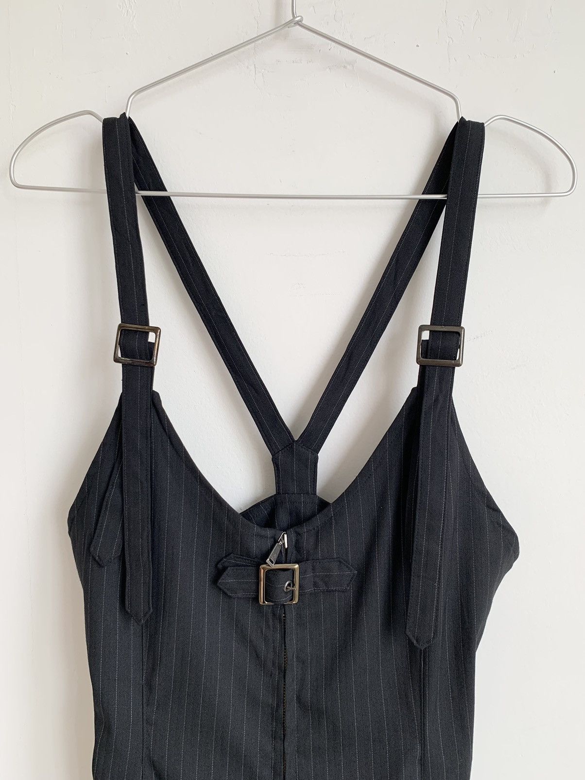 Japanese Brand Alice Auaa Gothic Pinstripe Romper Size 27" / US 4 / IT 40 - 8 Thumbnail