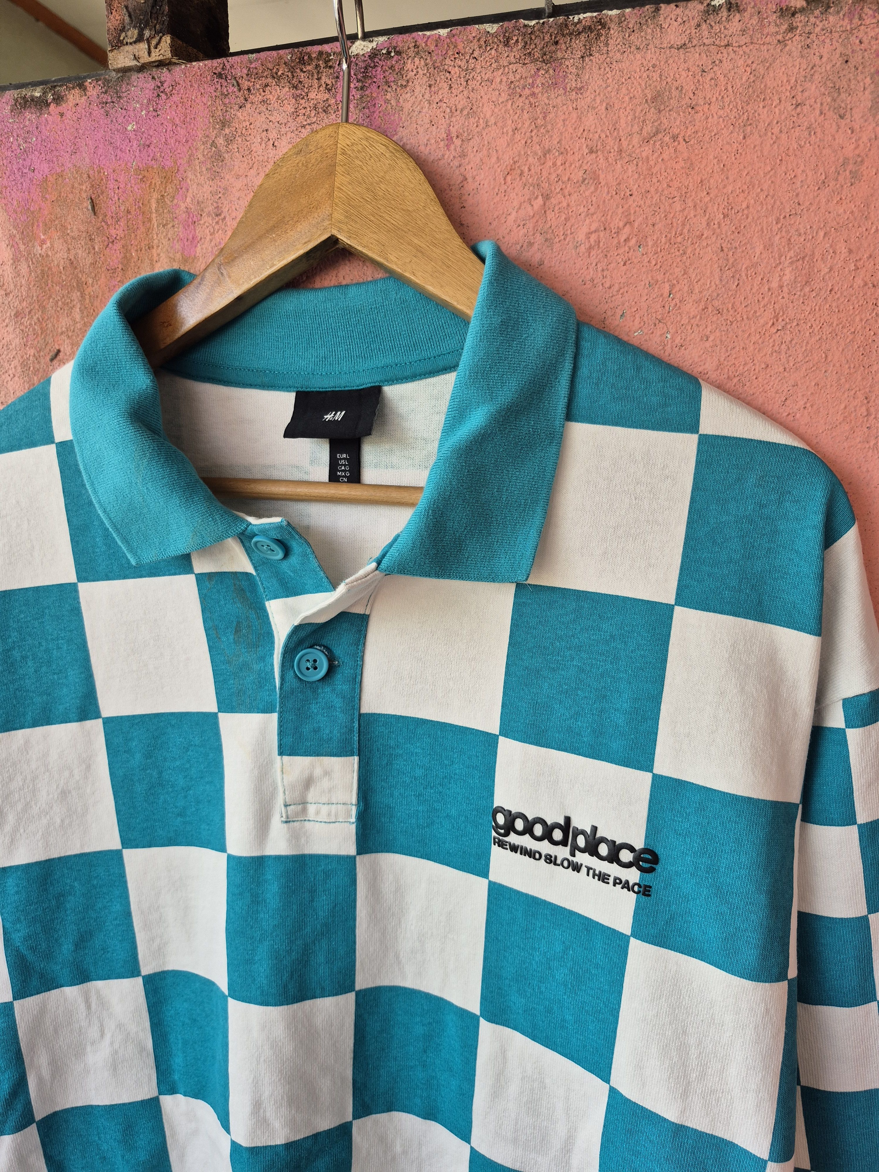 H&M 🔥 H&M Checkered Polo Longsleeves Tee Streetwear Skate Size US L / EU 52-54 / 3 - 2 Thumbnail