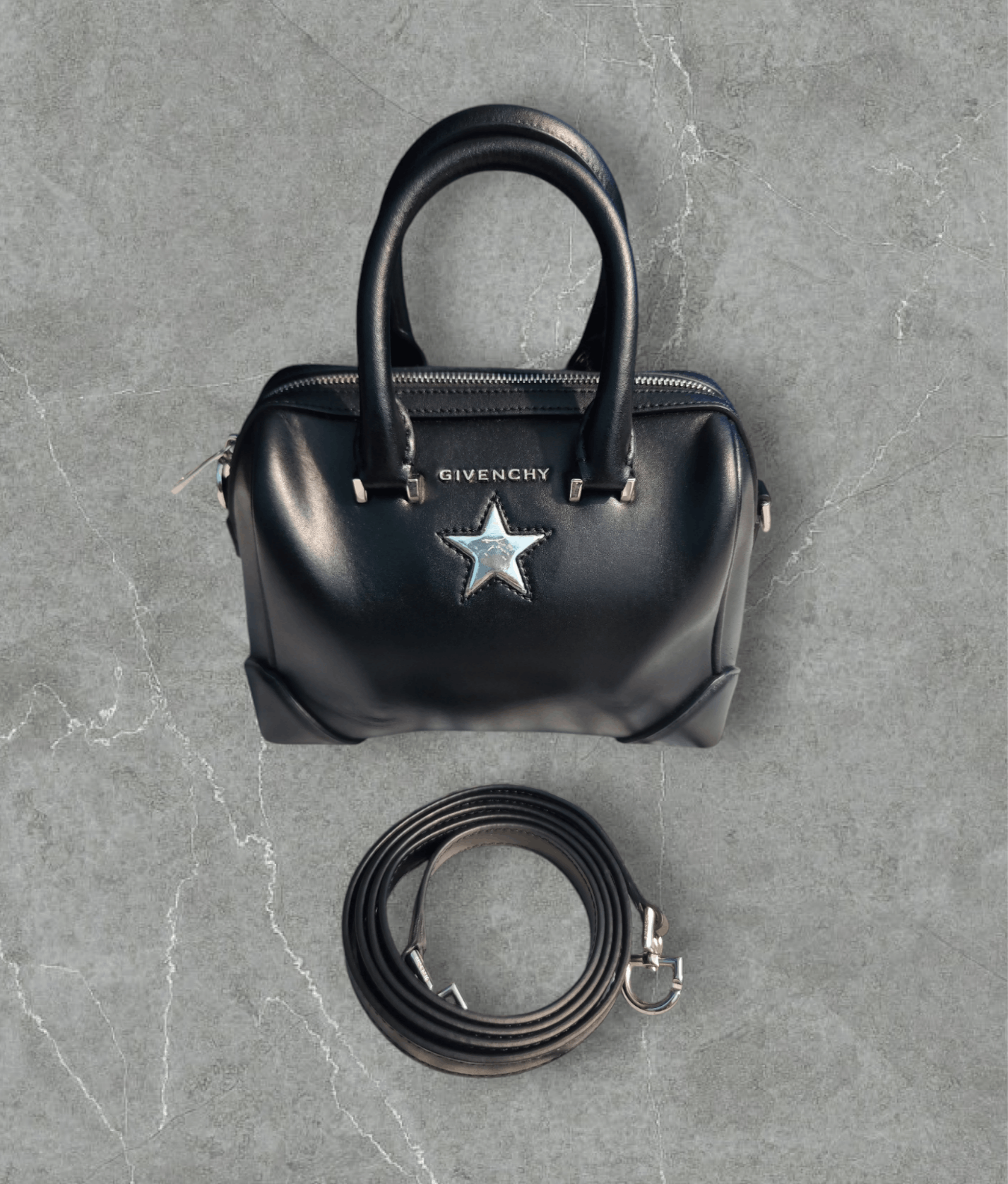 Givenchy Givenchy - Micro Calfskin Star Lucrezia Black Silver Size ONE SIZE - 1 Thumbnail
