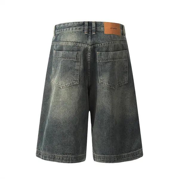 Japanese Brand Kawa Washed Street Fashion Stitching Distressed Loose Shorts Size US 32 / EU 48 - 3 Thumbnail