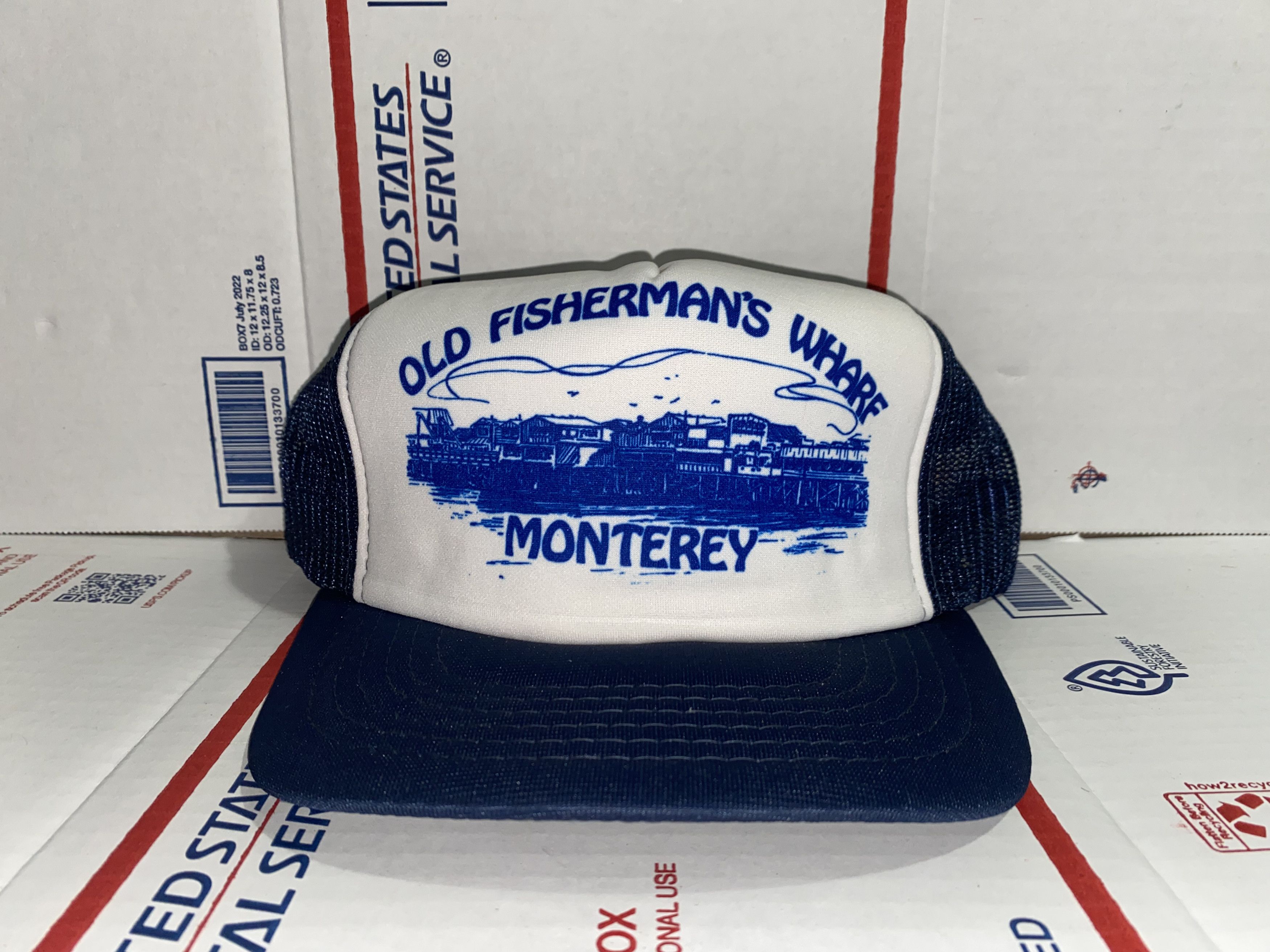 Yupong vtg Old Fishermans Wharf Monterey trucker Hat Cap Bay CA 80s Size ONE SIZE - 1 Thumbnail