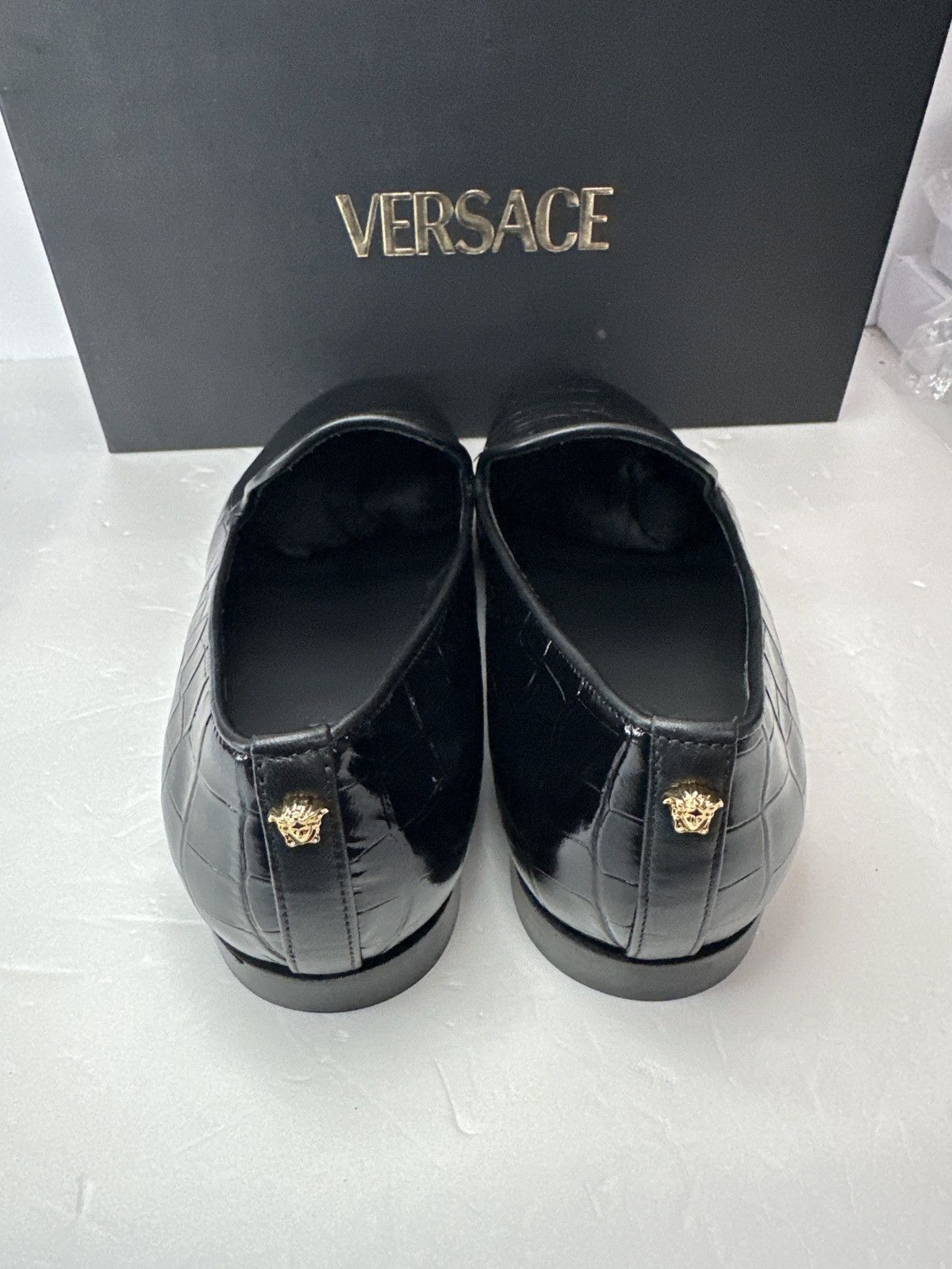 Versace Versace Croc Embossed Calfskin Smoking Slipper Size US 10.5 / EU 43-44 - 8 Thumbnail
