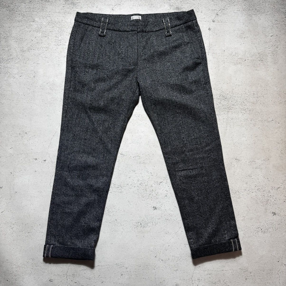 Brunello Cucinelli brunello cucinelli wool pants with signature silver inset Size 27" / US 4 / IT 40 - 1 Thumbnail