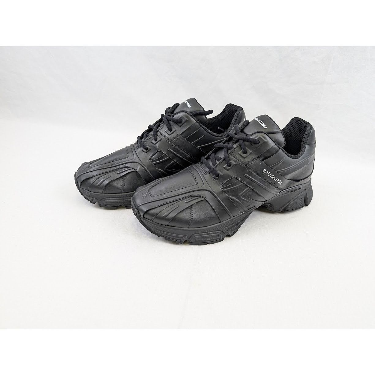 Balenciaga o1rshd1 Nappa Silk Phantom Sneakers in Black Size US 12 / EU 45 - 18 Thumbnail