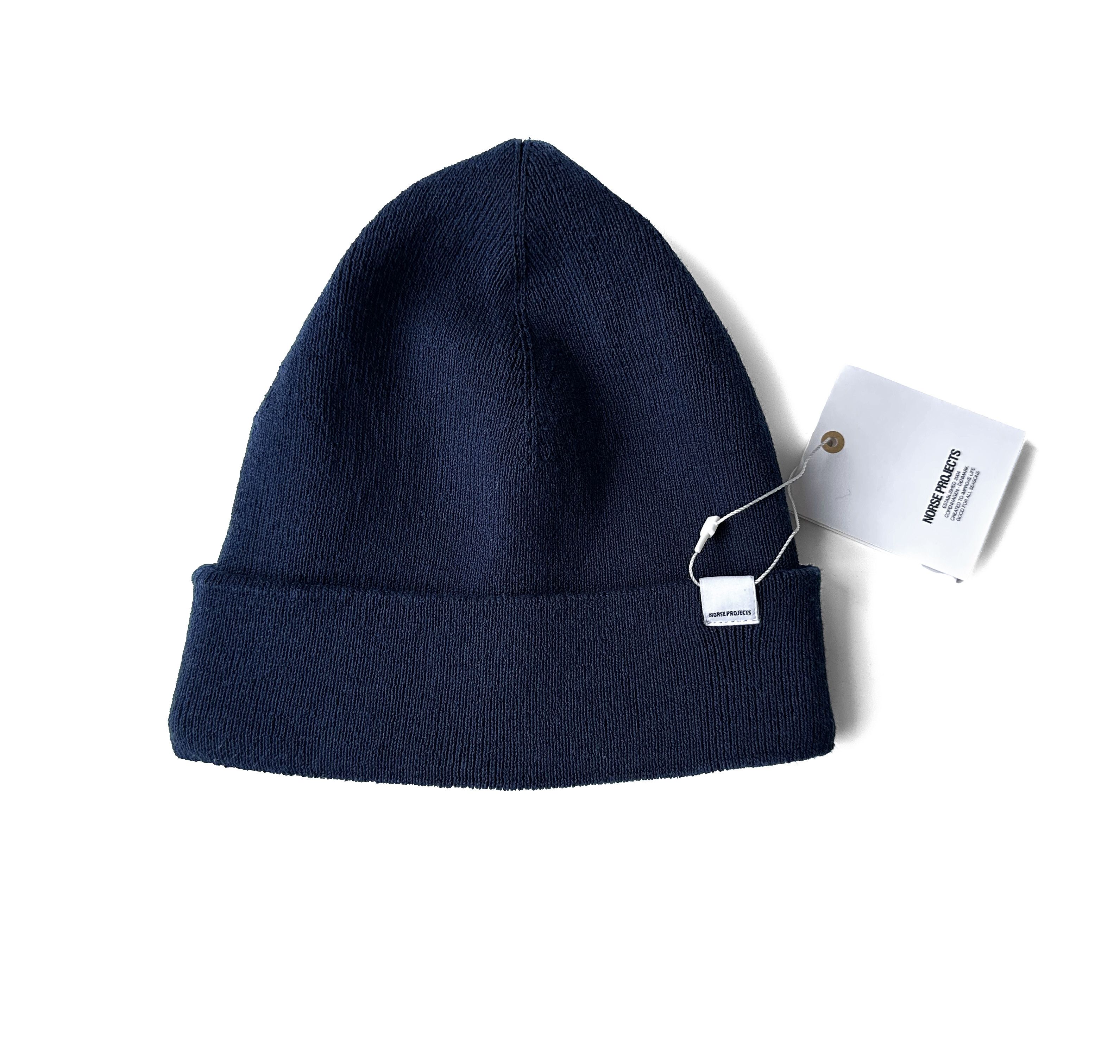 Norse Projects Norse Projects Navy MYA Cotton Beanie hat Size ONE SIZE - 1 Thumbnail