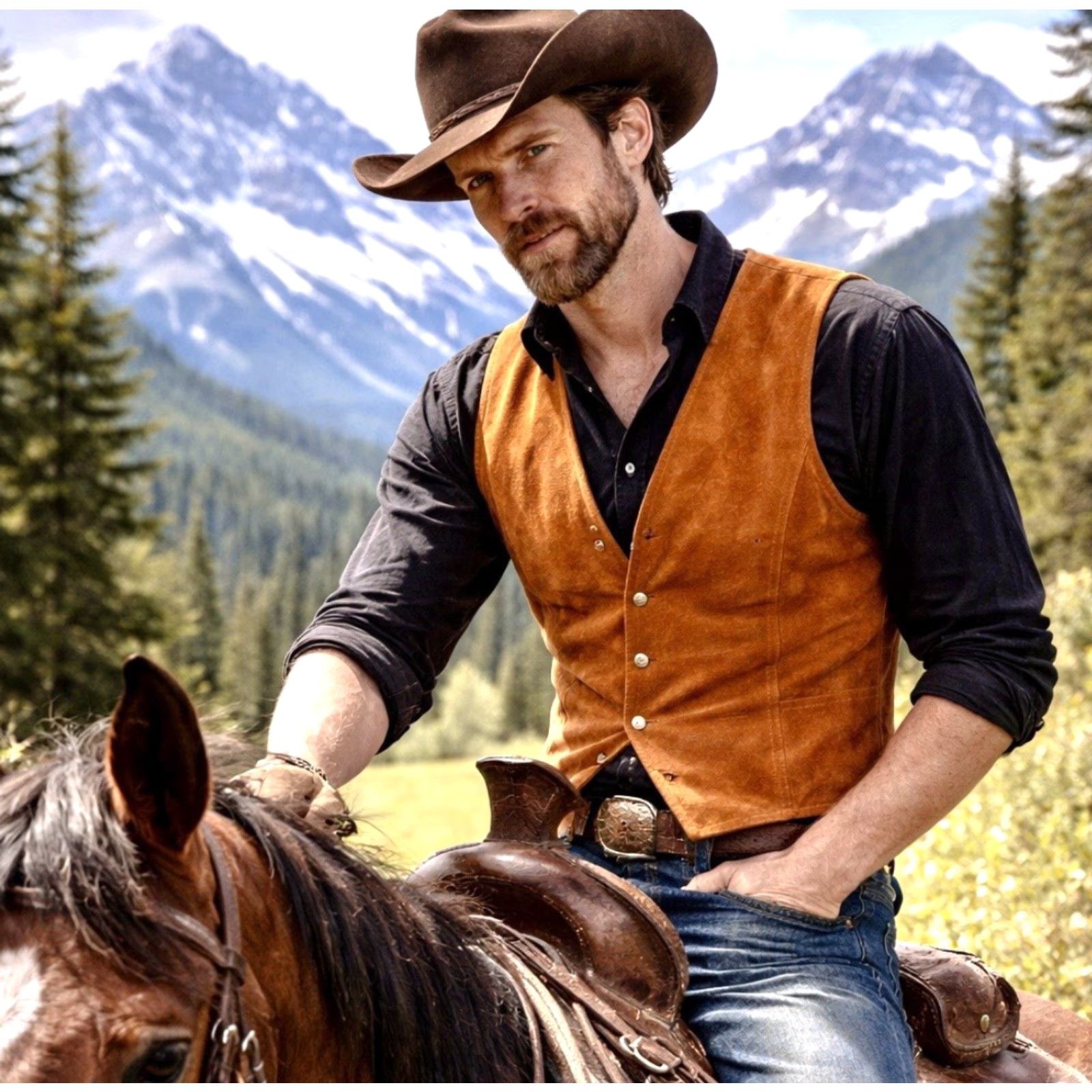 Wrangler VINTAGE Wrangler Leather Vest Mens M Brown Premium Snap Cowboy Western Workwear Size US M / EU 48-50 / 2 - 2 Thumbnail